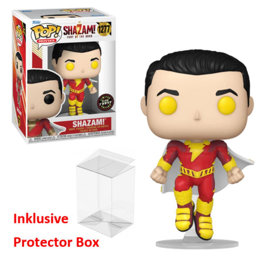 FUNKO POP DC #1277 Shazam! Limited Glow Chase Vinyl Figur sealed + Protector Box