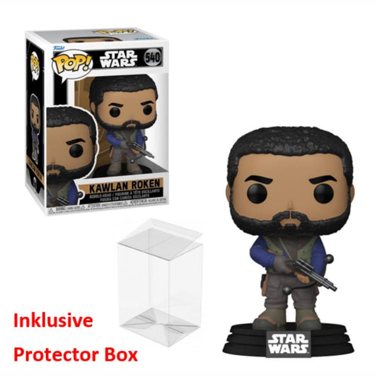 FUNKO POP Star Wars #540 Kawlan Roken Bobble-Head Figur sealed + Protector Box