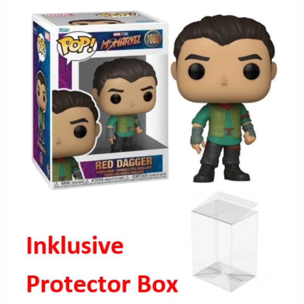 FUNKO POP Ms. Marvel #1080 Red Dagger Bobble-Head NEU sealed + Protector Box