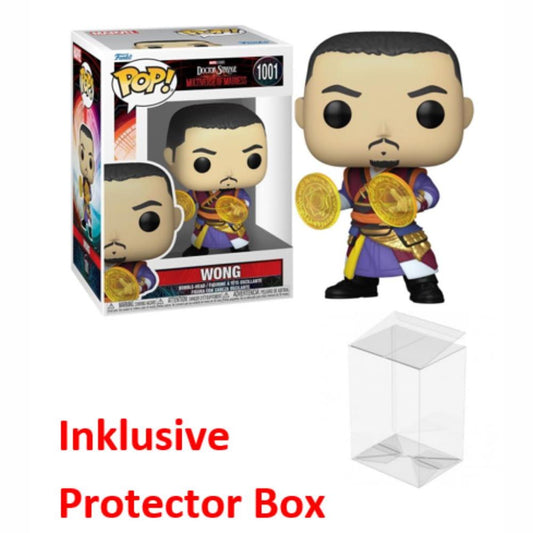 FUNKO POP Marvel Doctor Strange #1001 Wong Bobble-Head sealed + Protector Box