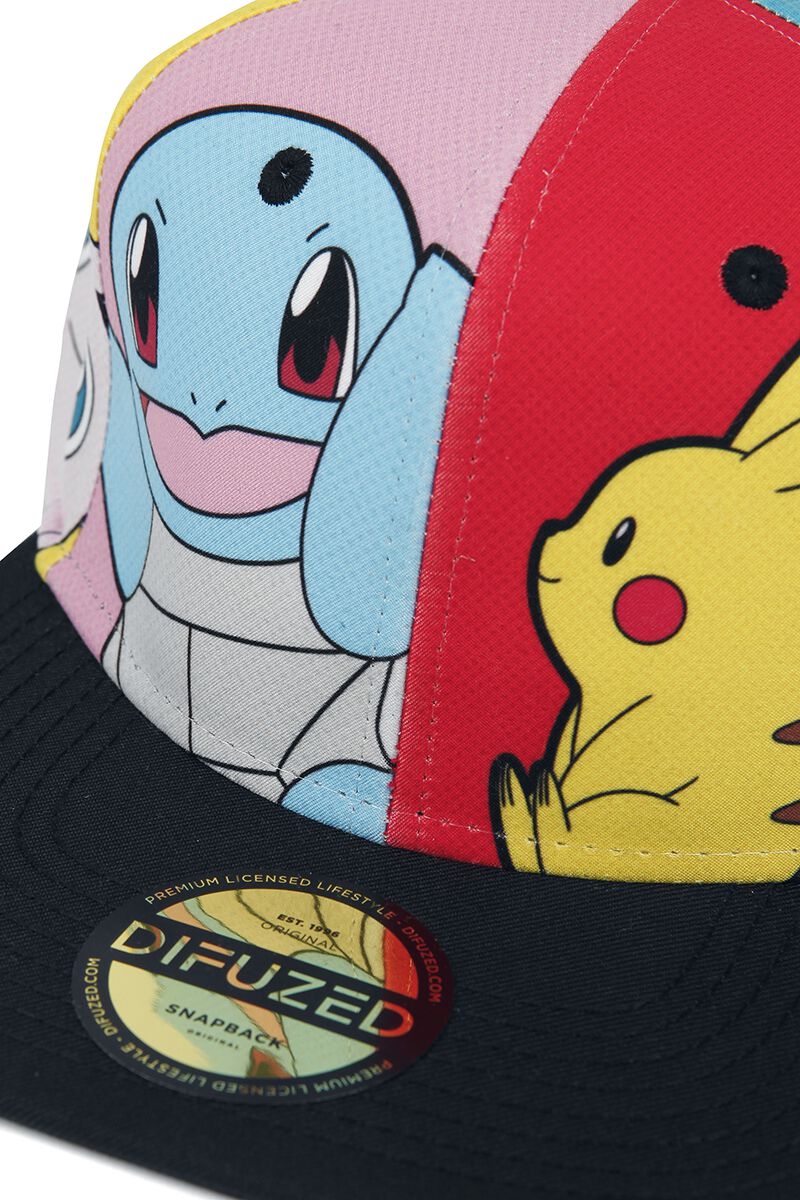 Pokemon Multi Pop Art Pikachu & Co - Snapback Cap Mütze Basecap - verstellbar