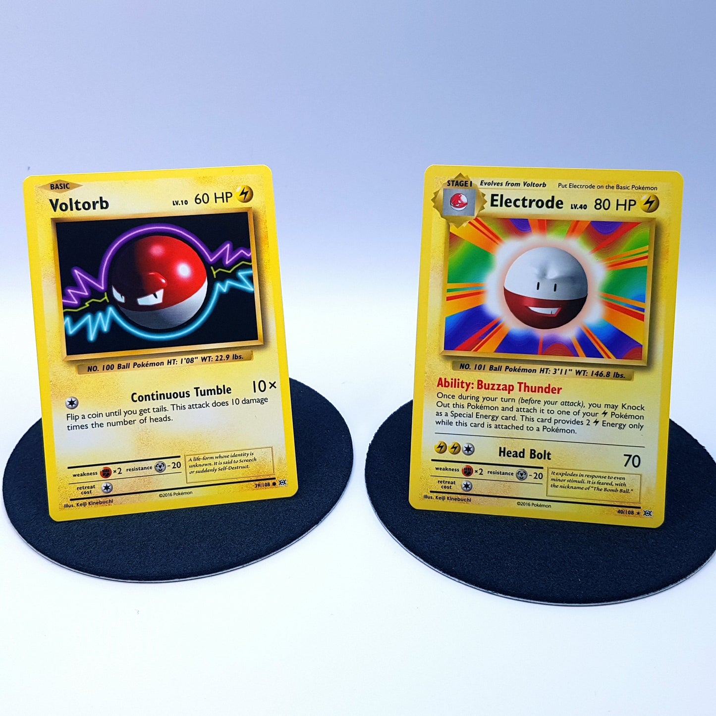 Pokemonkarten - Voltorb 39/108 & Electrode 40/108 rare EN mint 2016
