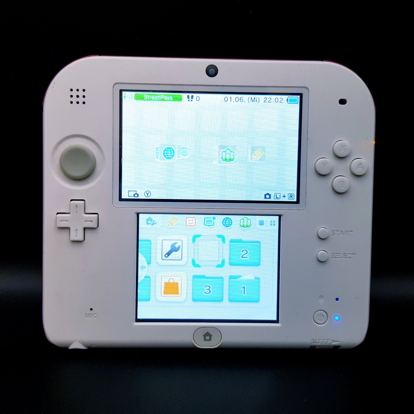 Nintendo 2DS Konsole Handheld - weiß rot - gebraucht