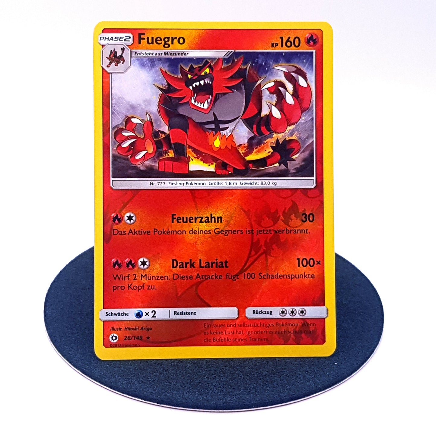 Pokemon Karte Fuegro 26/149 reverse holo Sonne & Mond 2017 mint