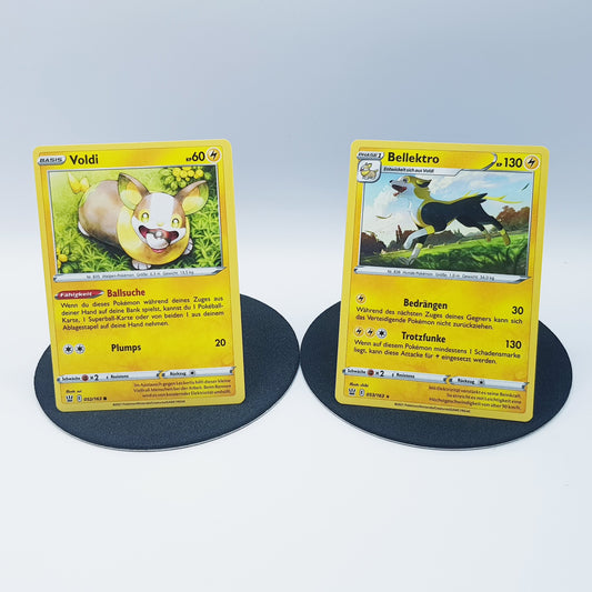 Pokemon Karten Voldi 052/163 & Bellektro 053/163 rare Kampfstile 2021 Mint DE
