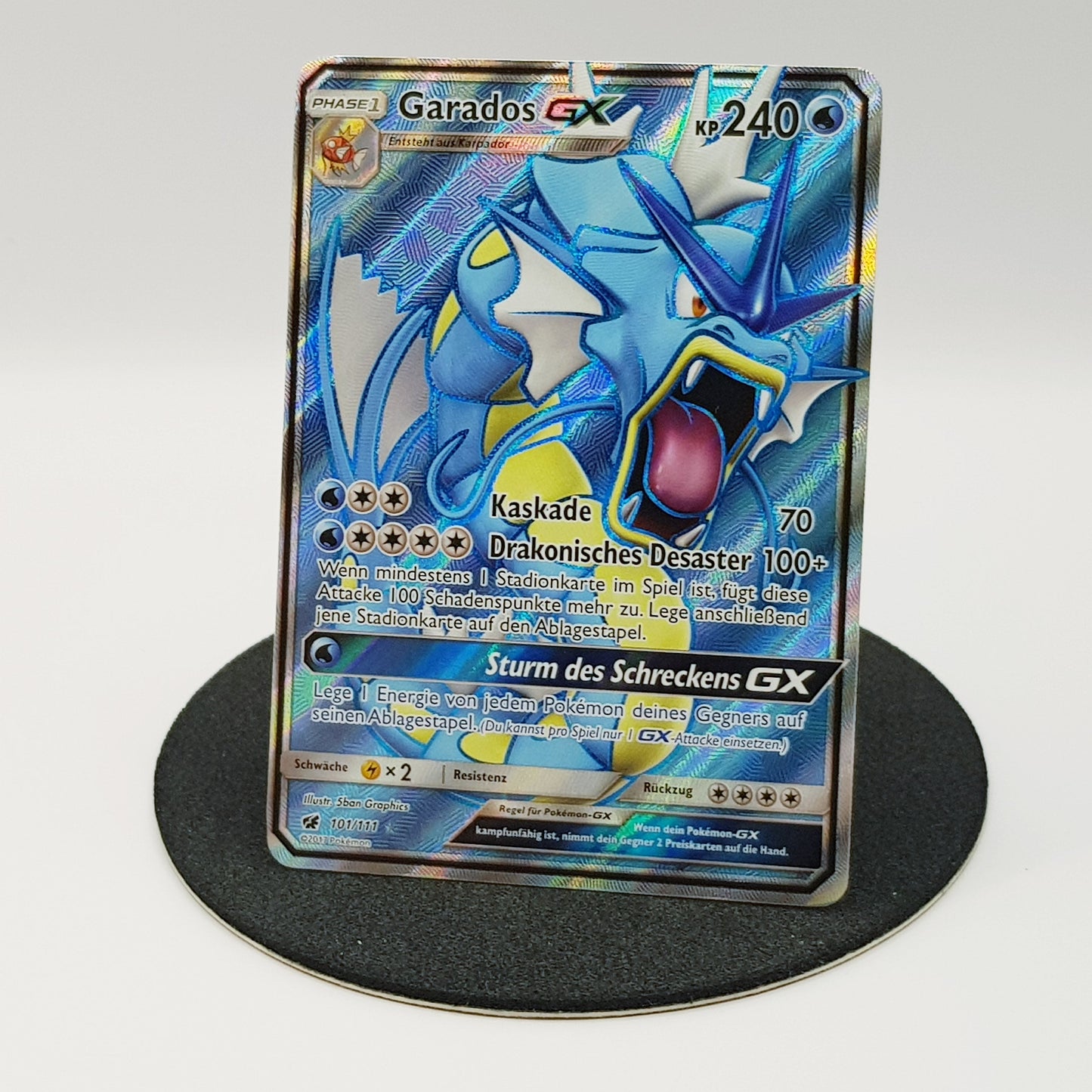 Garados GX 101/111 ultra rare holo Fullart - Aufziehen der Sturmröte 2017 DE Pokemon