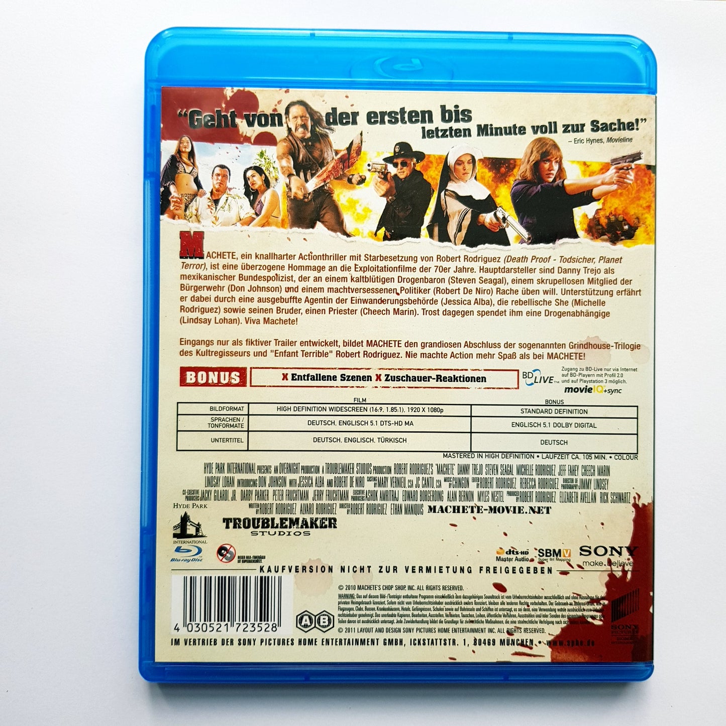 Machete - Steven Seagal Robert Rodriguez Robert De Niro - Blu Ray Zustand sehr gut