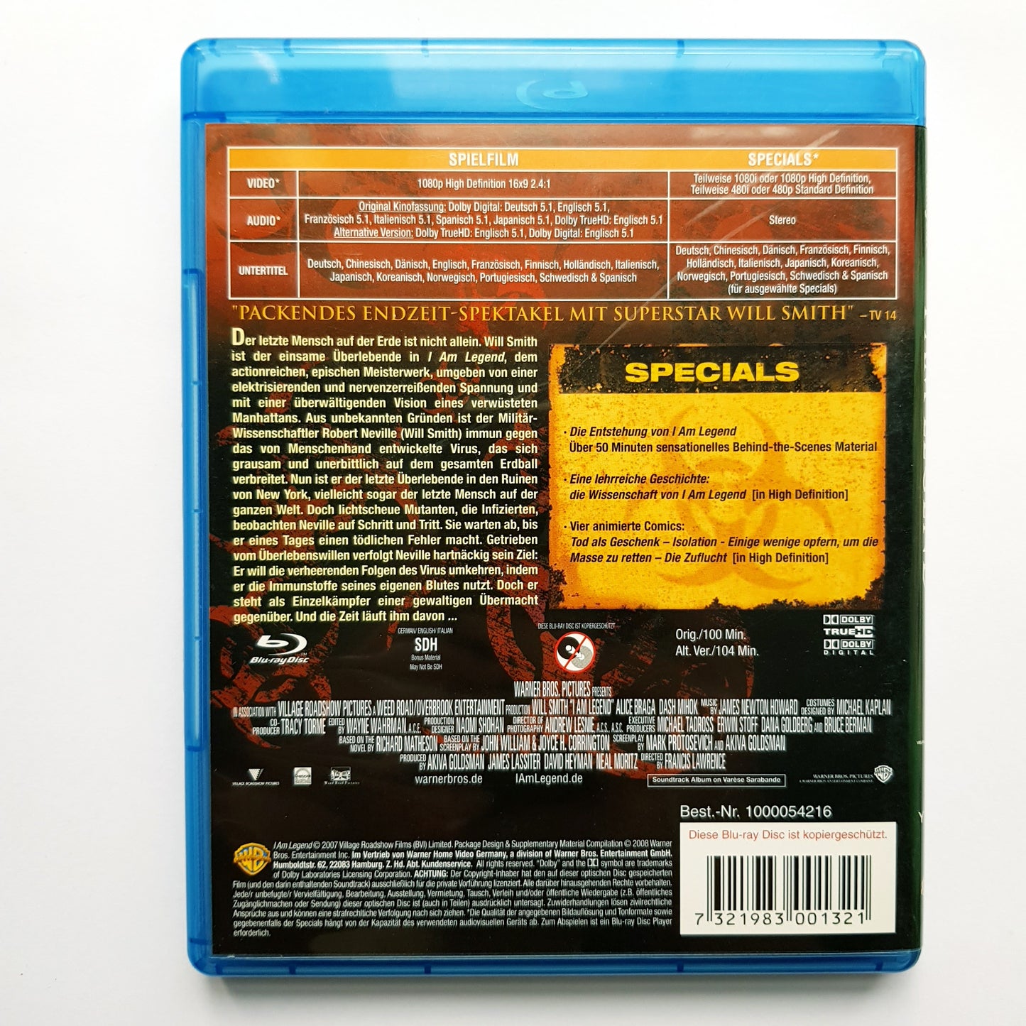 I am Legend - Will Smith - Blu Ray Zustand sehr gut
