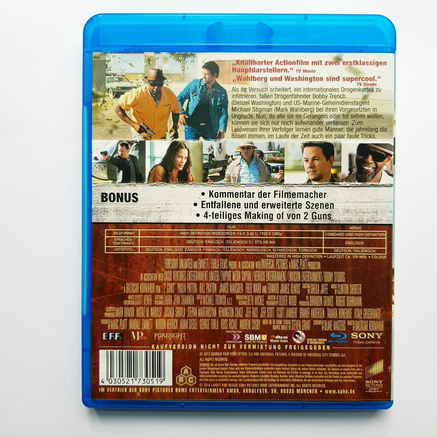 2 Guns - Denzel Washington & Mark Wahlberg - Blu Ray Zustand sehr gut