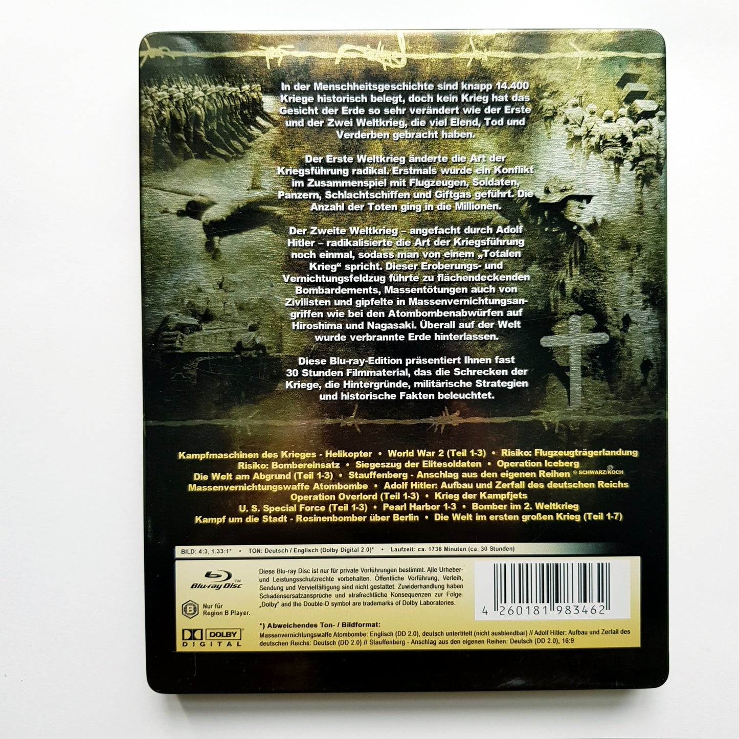 Die grosse Kriegs-Edition Limited - Der Erste und Zweite Weltkrieg - Blu Ray Zustand sehr gut