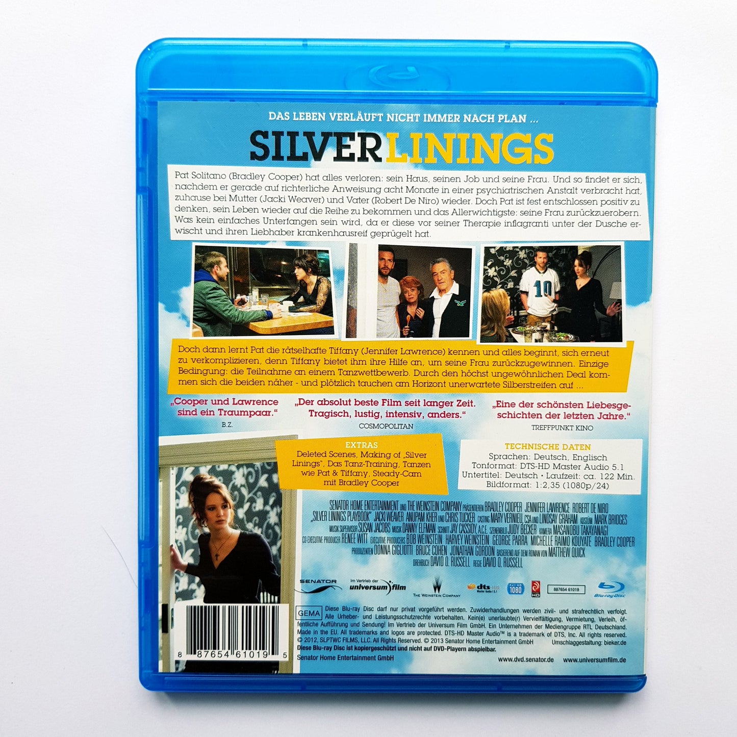 Silver Linings - Bradley Cooper & Jennifer Lawrence - Blu Ray Zustand sehr gut