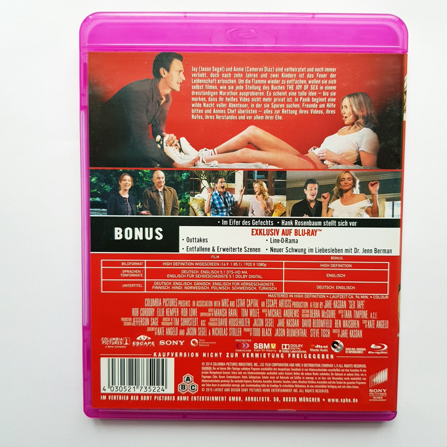 Sex Tape - Cameron Diaz & Jason Segel - Blu Ray Zustand sehr gut