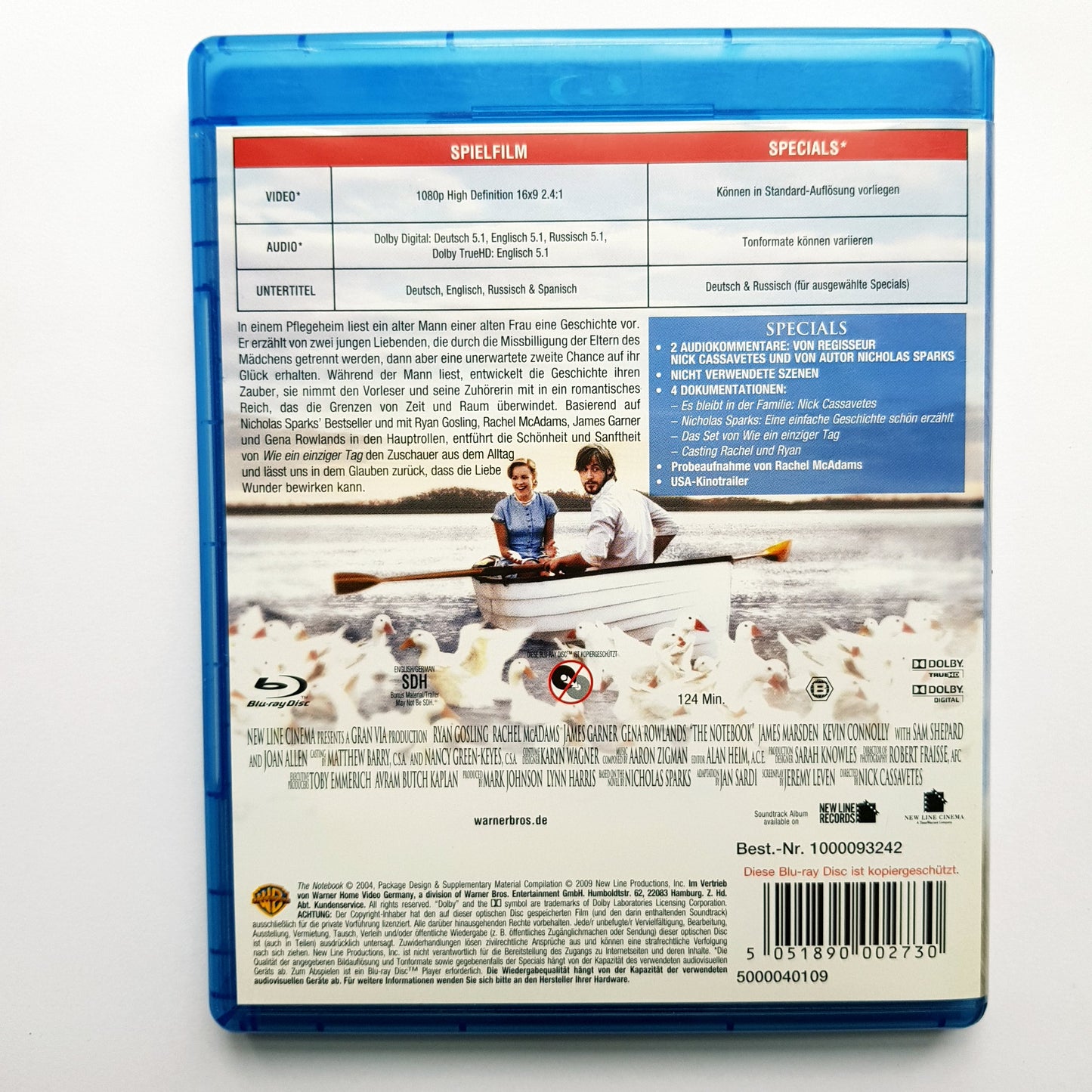 Wie ein einziger Tag - Ryan Gosling - Nicholas Sparks - Blu Ray Zustand sehr gut