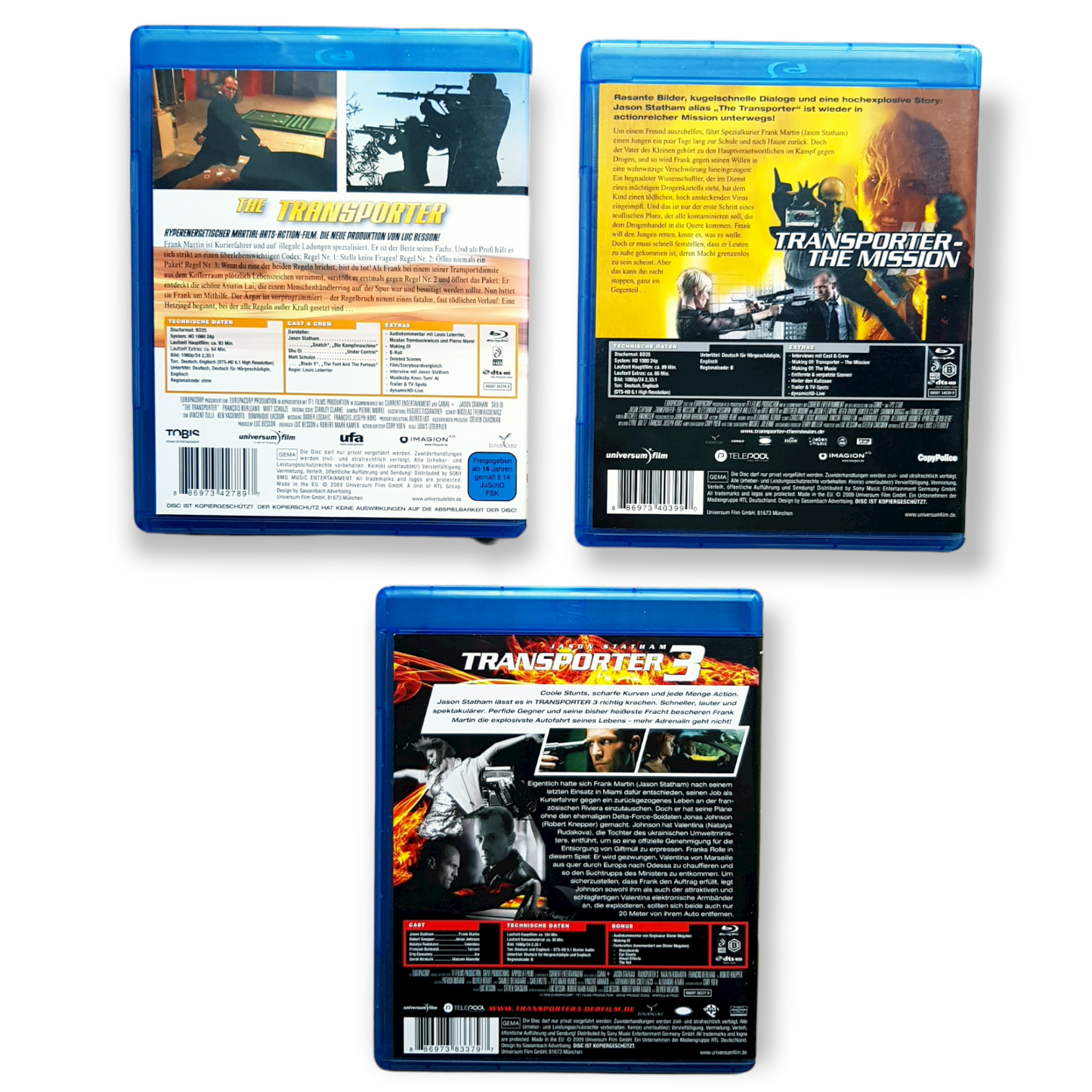 The Transporter (Teil 1-3) - Jason Statham - Blu Ray Zustand sehr gut
