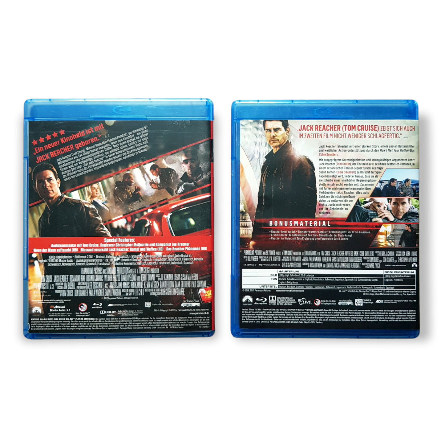 Jack Reacher (Teil 1+2) - Tom Cruise - Blu Ray Zustand sehr gut