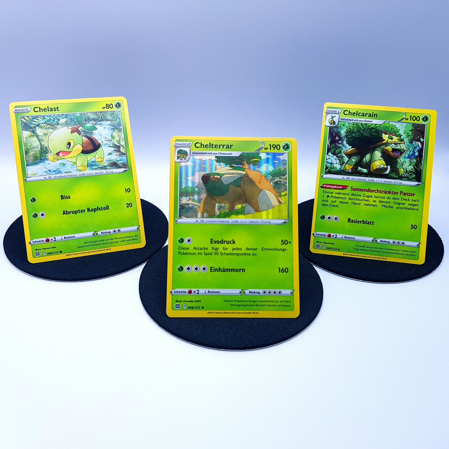 Chelast 006/172 Chelcarain 007/172 Chelterrar 008/172 rare holo 2022 Pokemon