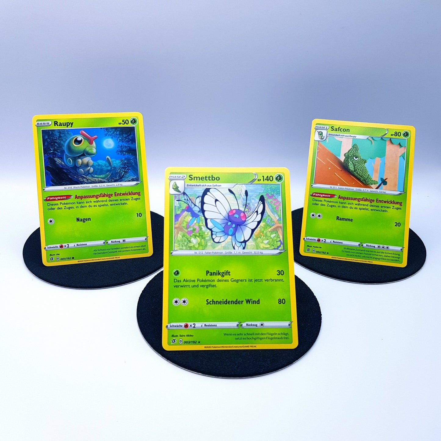 Raupy 001/192 Safcon 002/192 Smettbo 003/192 rare Clash der Rebellen Pokemon
