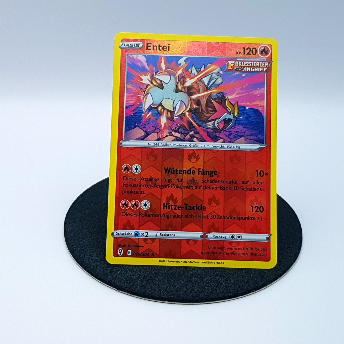 Entei 019/203 rare reverse holo Schwert & Schild Drachenwandel 2021 Pokemon