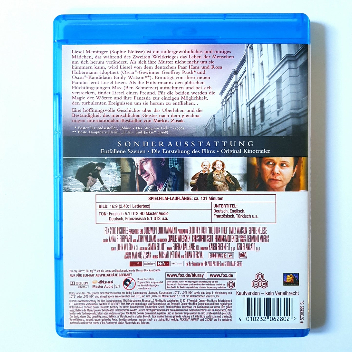 Die Bücherdiebin - Geoffrey Rush - Emily Watson - Blu Ray Zustand sehr gut