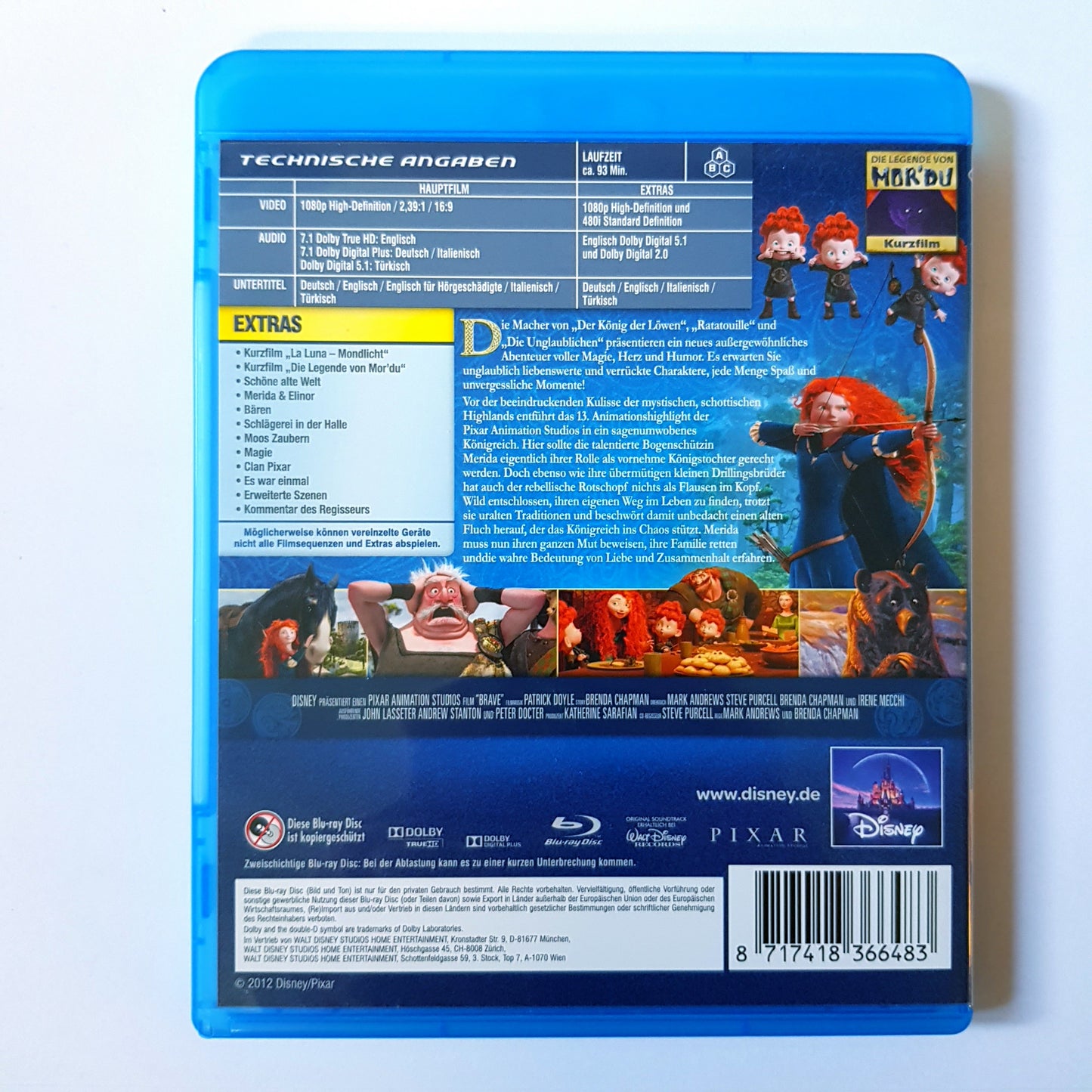 Disney Pixar Merida - Legende der Highlands - Blu Ray Zustand sehr gut