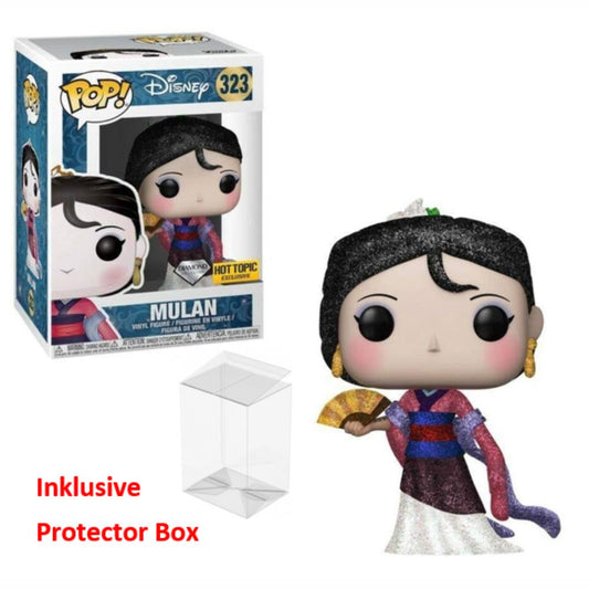 FUNKO POP Disney #323 Mulan Vinyl Figur Diamond Collection Protector Box