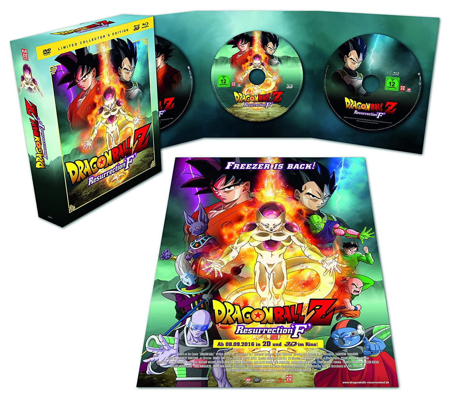 Dragonball Z: Resurrection 'F' Limited Edition 3D Blu Ray & DVD NEU