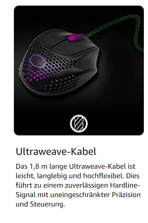 Cooler Master MM720 RGB-LED Claw Grip Wired Gaming Mouse Maus schwarz
