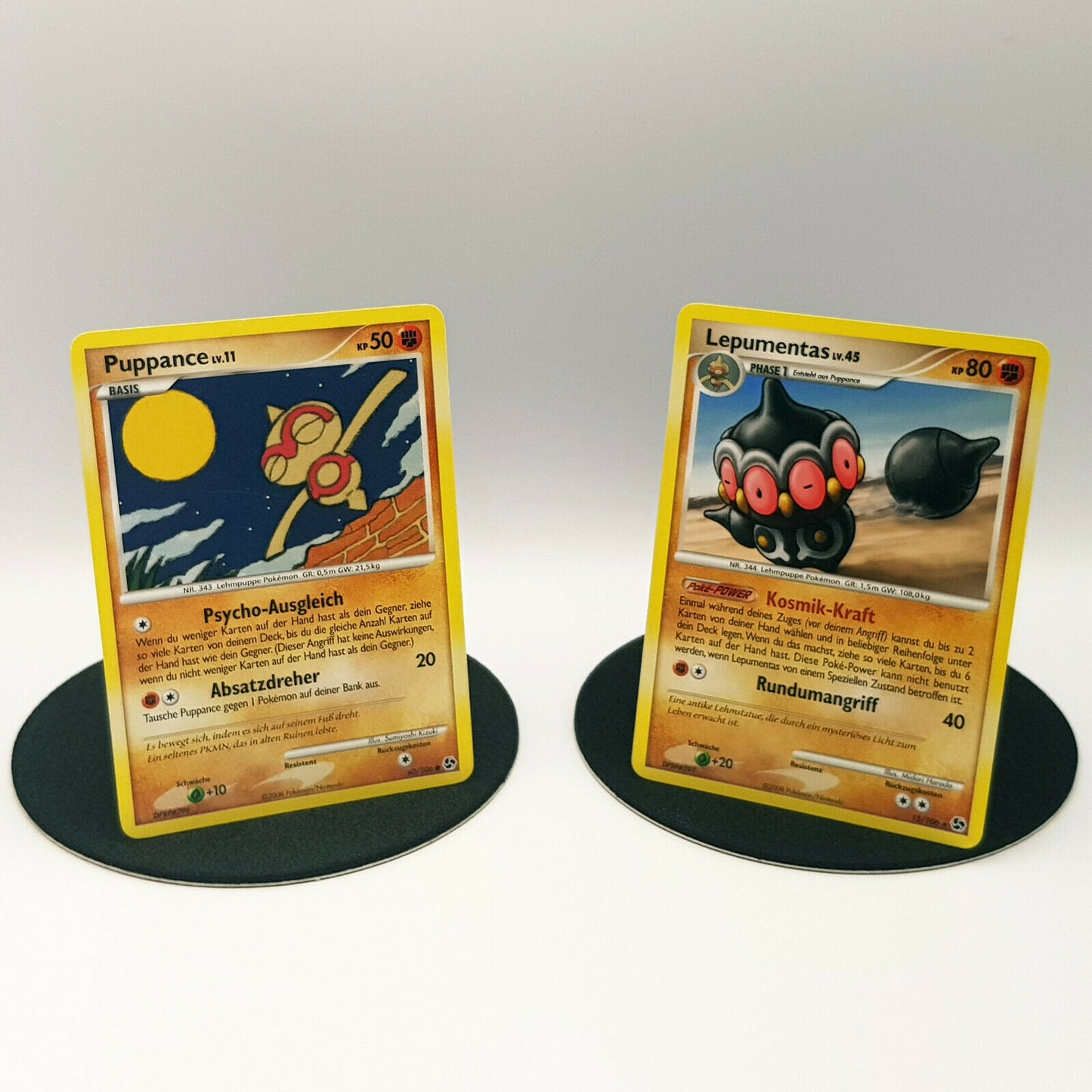 Pokemon Karten Puppance 60/106 Lepumentas 15/106 Diamant & Perl 2008 DE