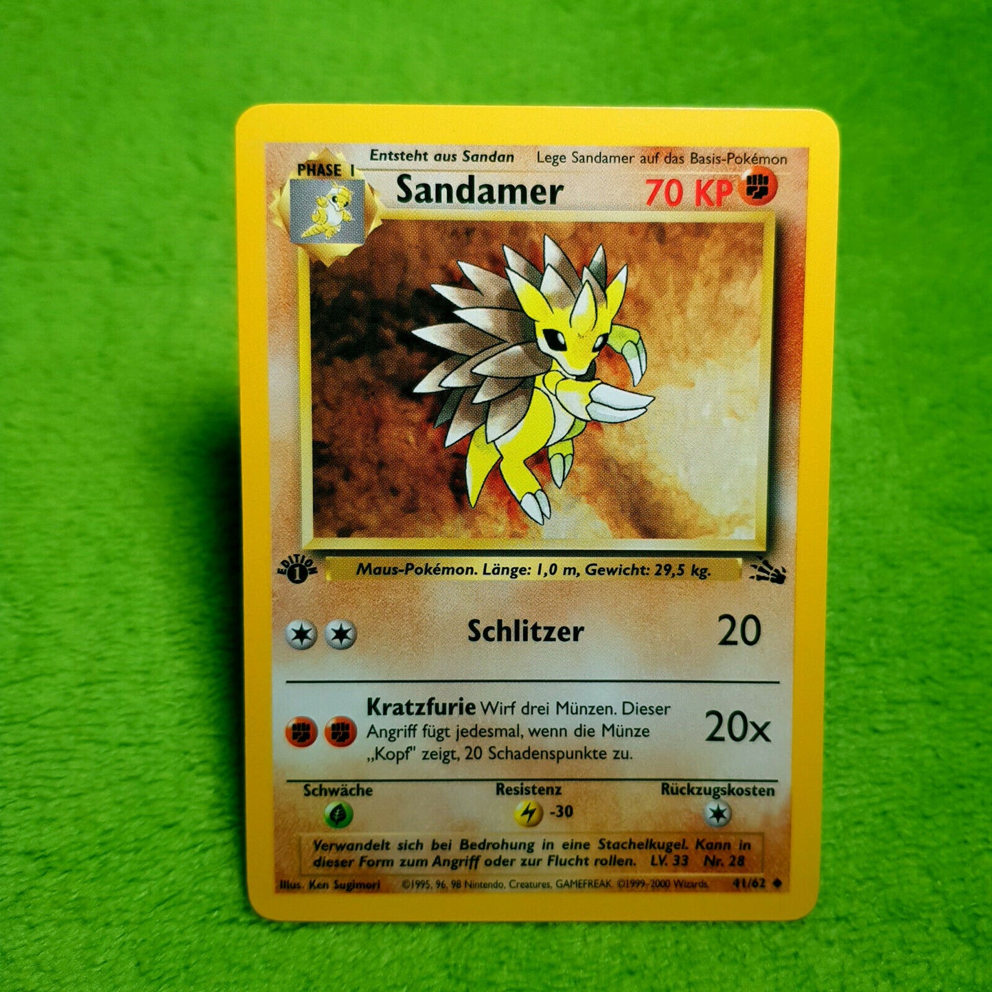 Pokemon - Sandamer 41/62 - 1. Edition - Fossil Set (1999) - MINT