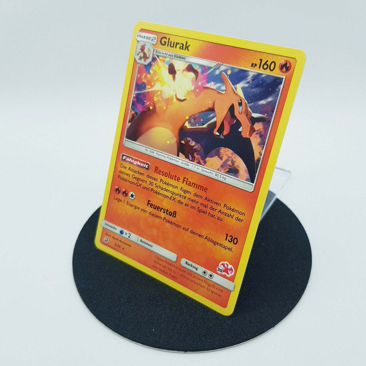 Pokemon Karte - Glurak 3/70 Sonne Mond Majestät der Drachen 2018 deutsch MINT