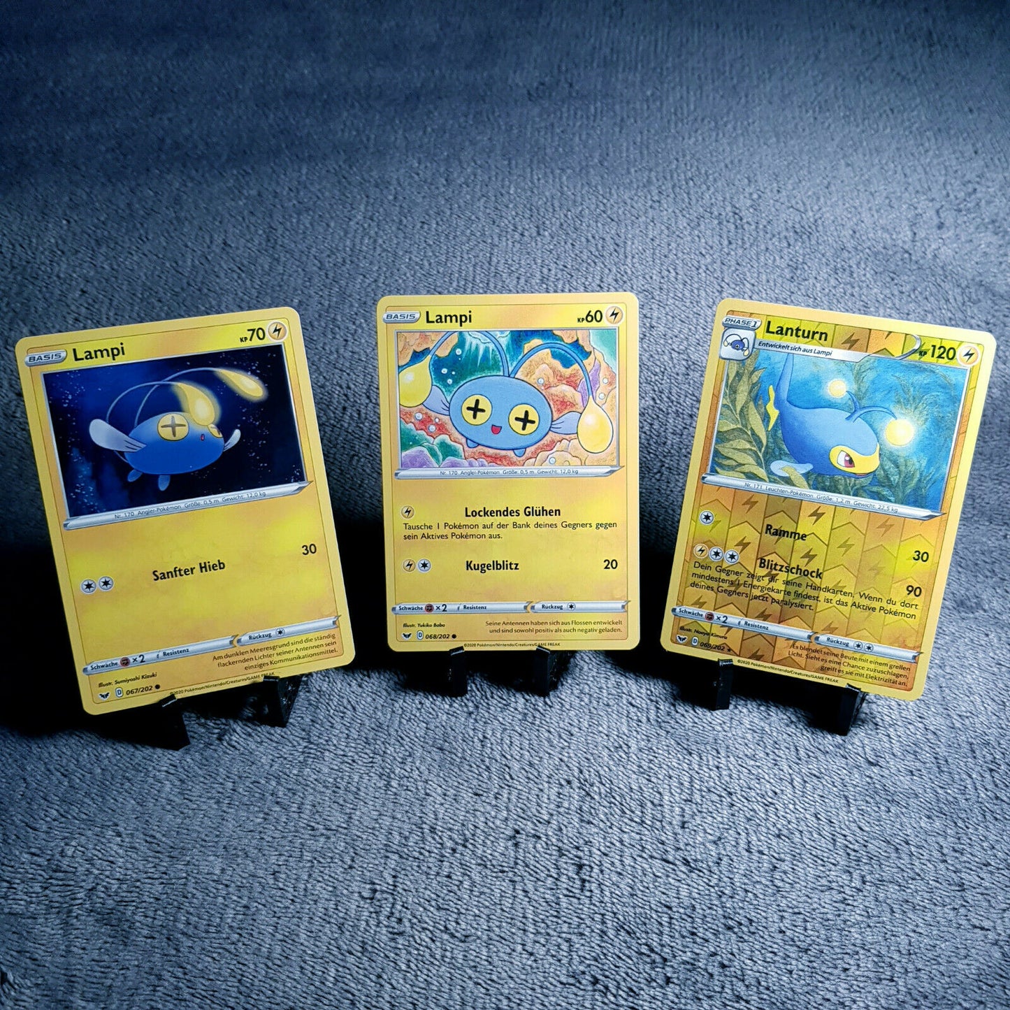 Pokemon Karten | Lampi 67/202 & 68/202 & Lanturn 69/202 rare holo | mint