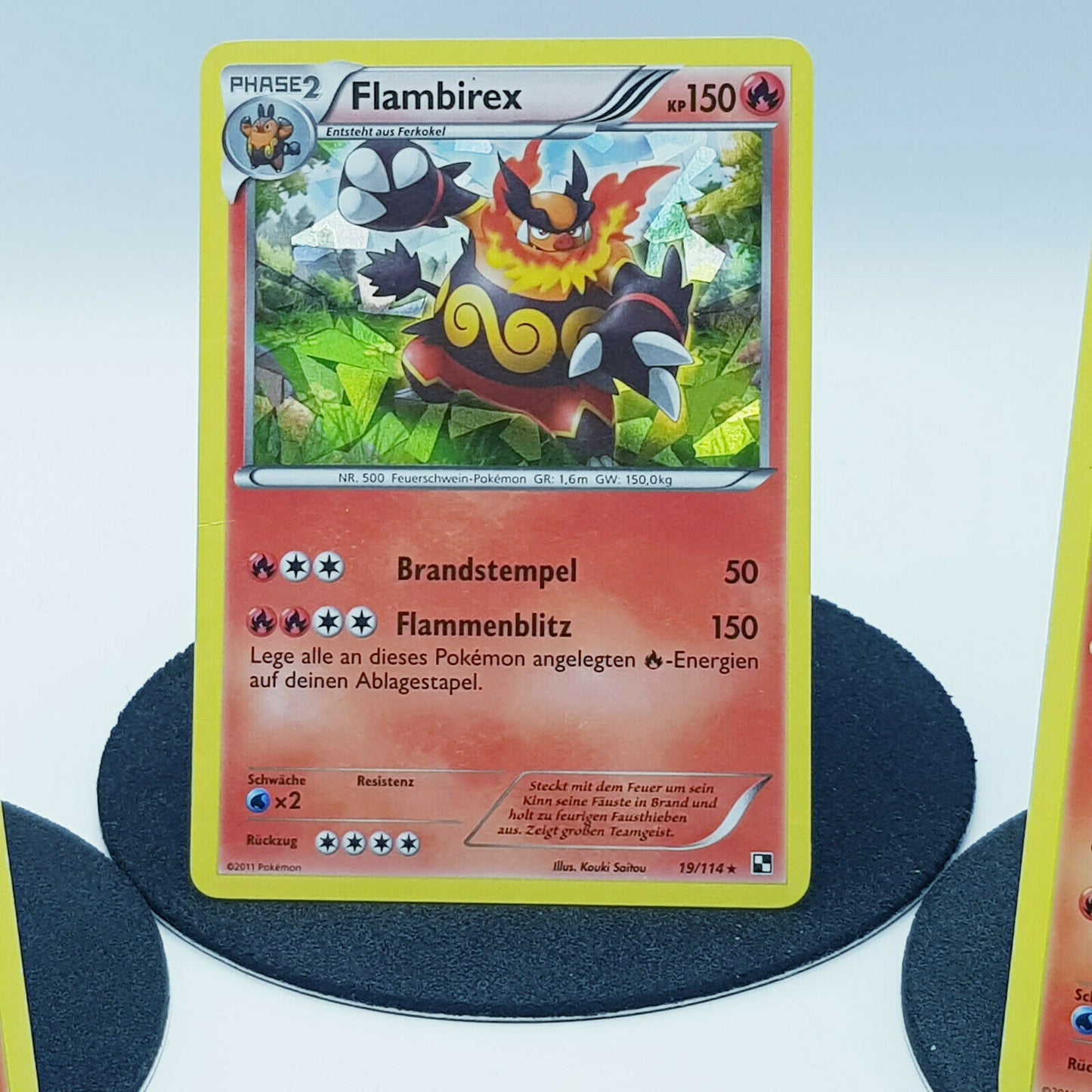 Pokemon Card Floink 15/114 Ferkokel 17/114 Flambirex 19/114 holo 2011 Mint
