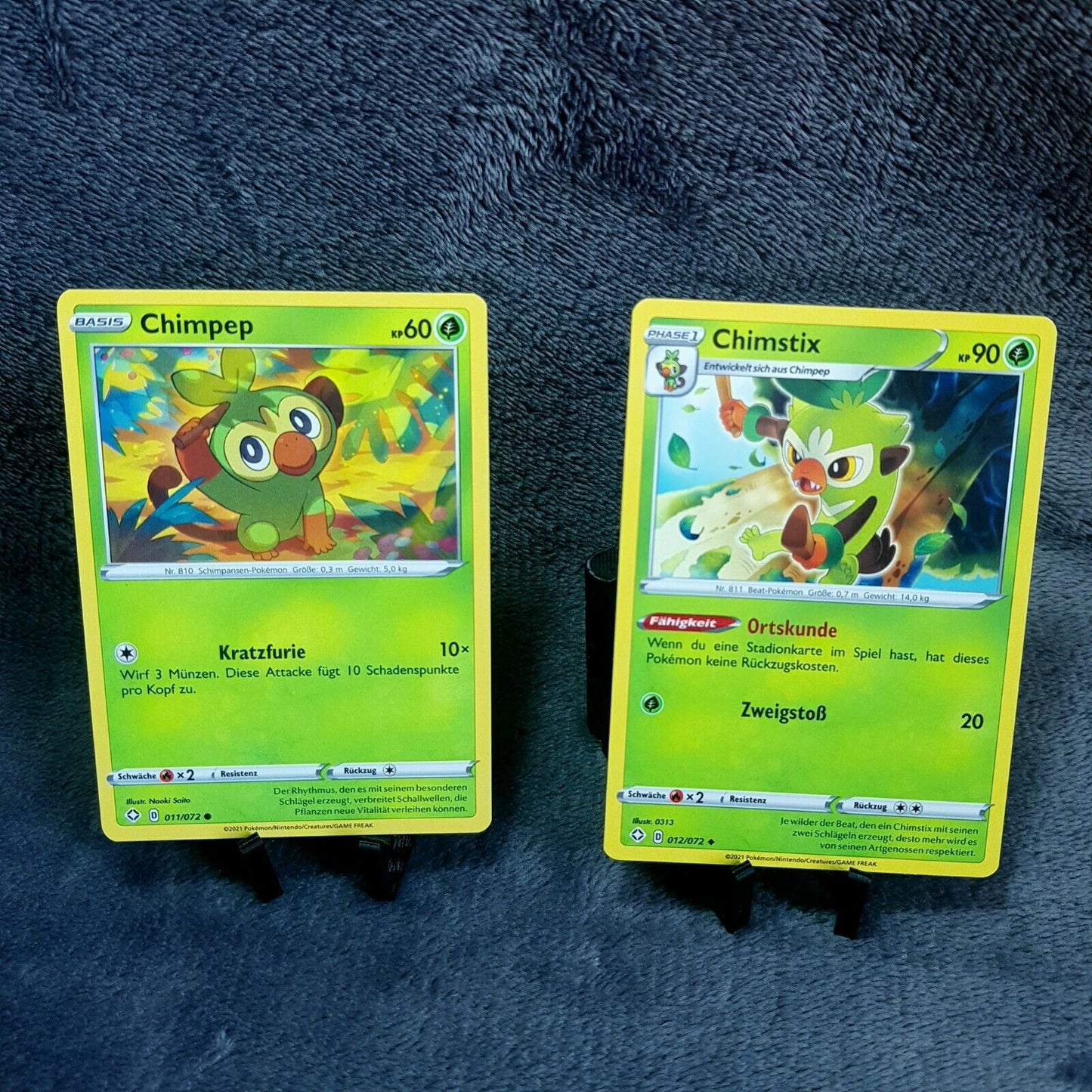 Pokemon | Chimpep 11/72 & Chimstix 12/72 | deutsch | Mint