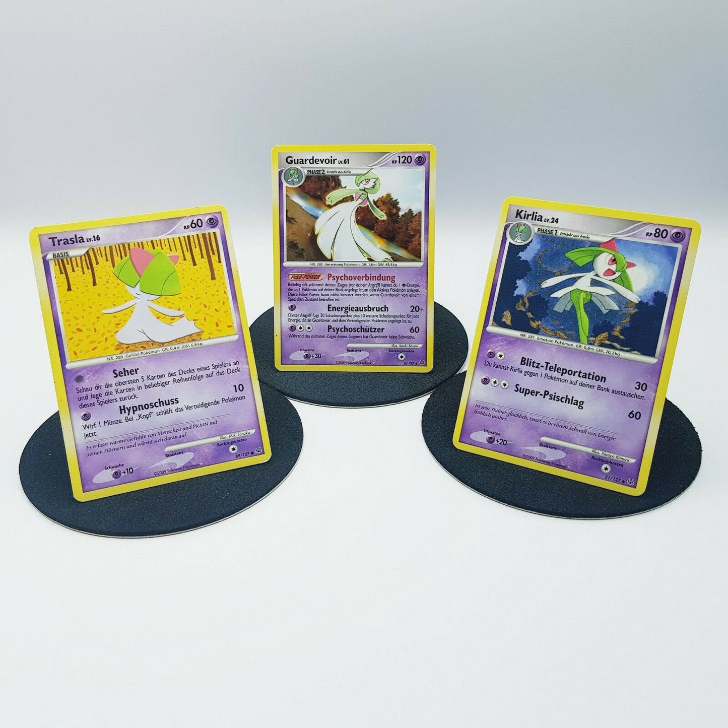 Pokemon Cards Trasla 89/127 Kirlia 51/127 Guardevoir 8/127 Platin 2009 near mint