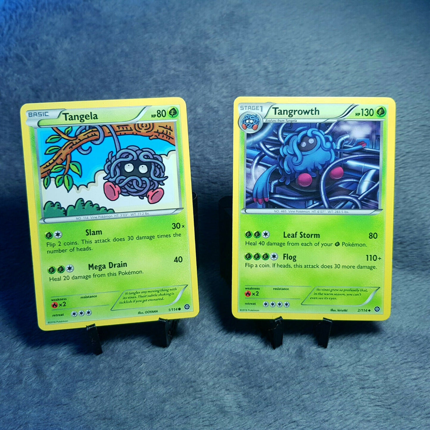 Pokemon | Tangela 1/114 & Tangrowth 2/114 | PSA Near Mint