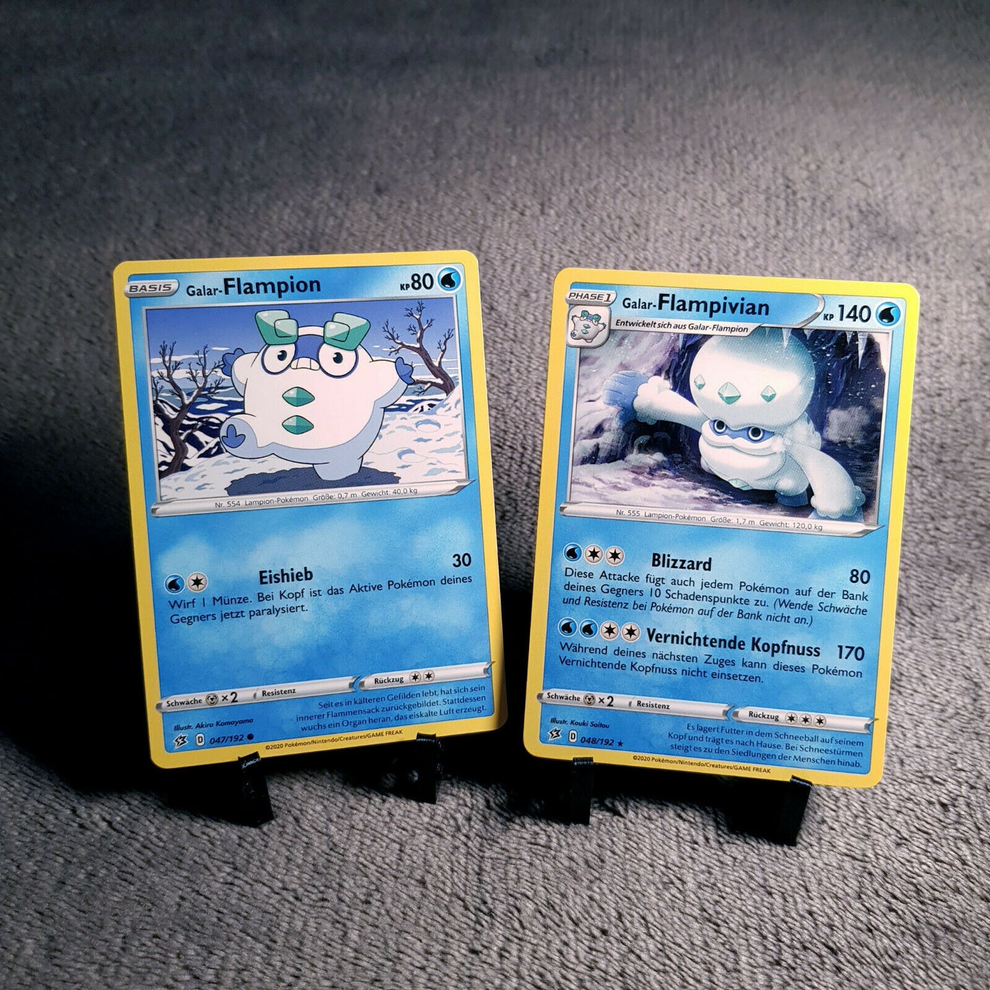 Pokemon Karten | Galar-Flampion 47/192 & Flampivian 48/192 rare | Mint | PSA