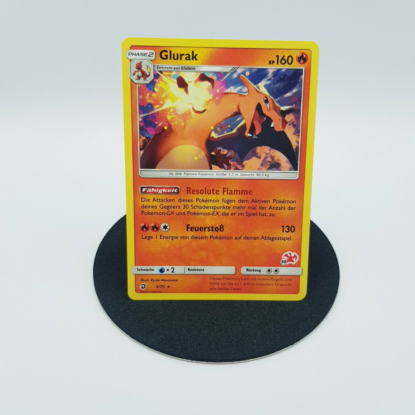 Pokemon Karte - Glurak 3/70 Sonne Mond Majestät der Drachen 2018 deutsch MINT