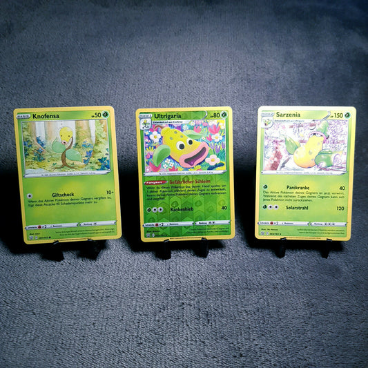 Pokemon Karten | Knofensa 1/163 & Ultrigaria 2/163 holo & Sarzenia 3/163 PSA