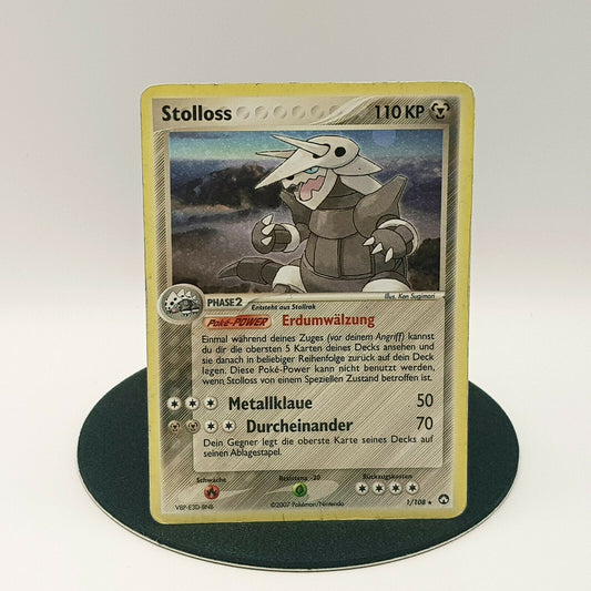 Pokemon Karte Stolloss 1/108 holo rare EX Power Keepers 2007 DE