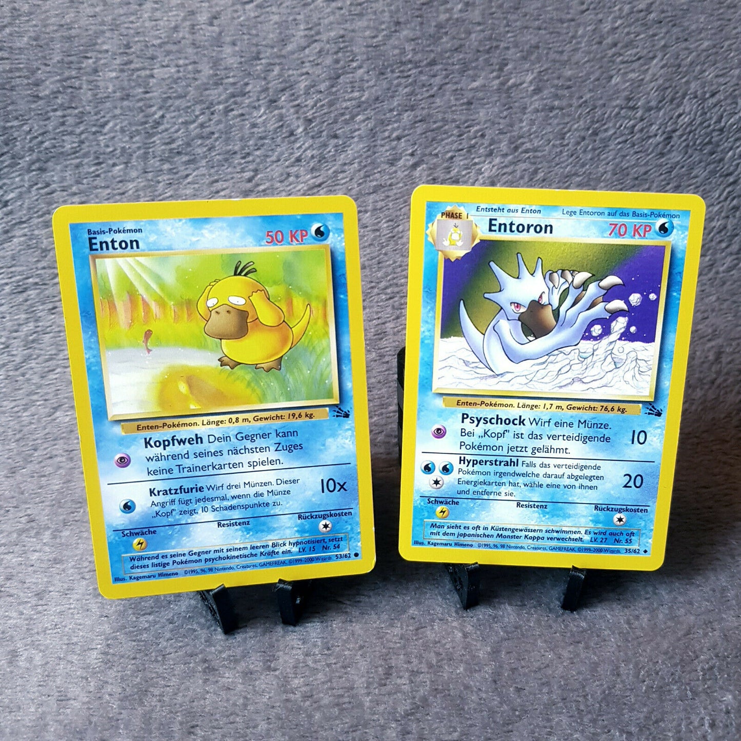 Pokemon Full Set - Enton 53/62 & Entoron 35/62 - Fossil Set 2000 - NEAR MINT