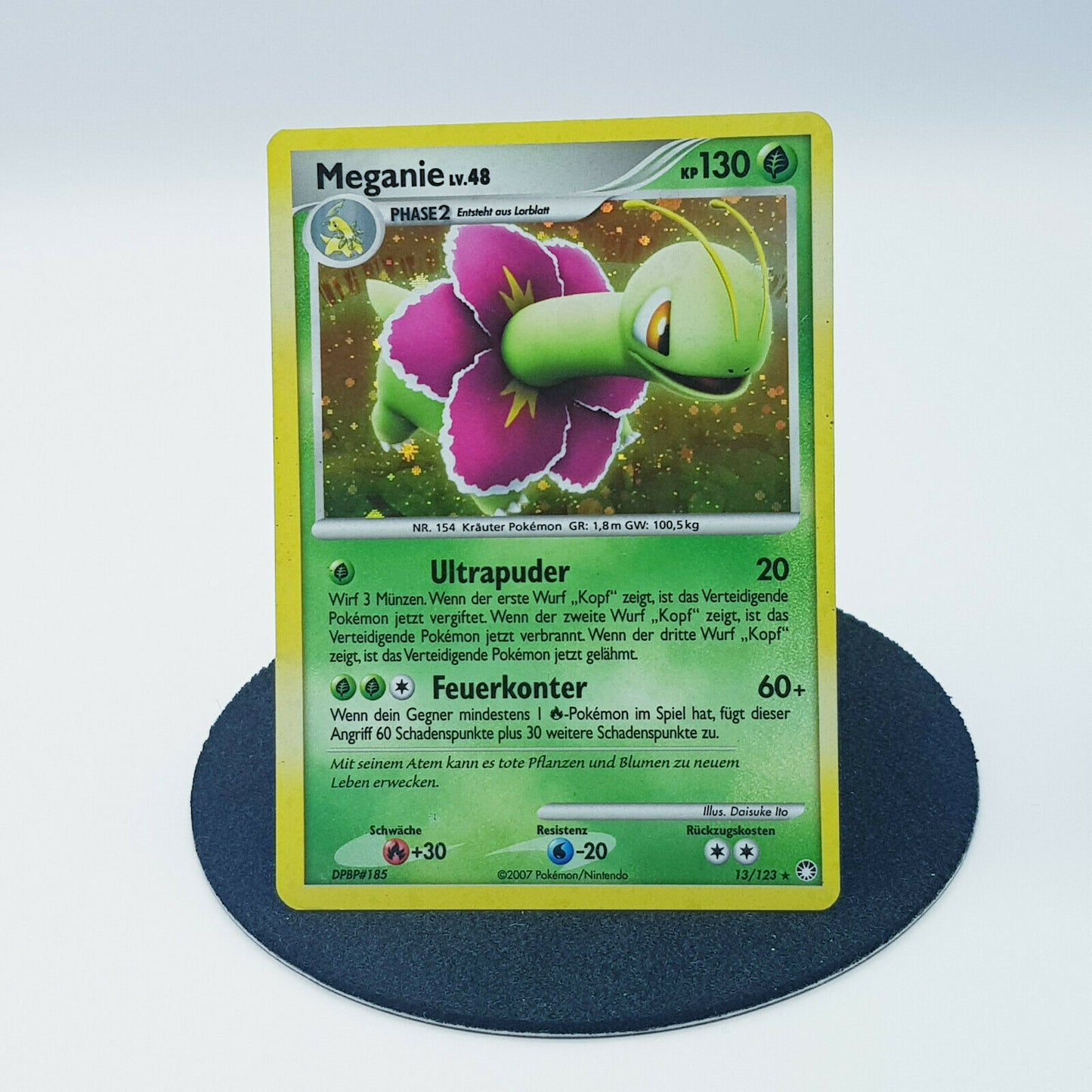 Pokemon Cards Endivie 77/123 Lorblatt 41/123 Meganie 13/123 holo rare 2007 NM