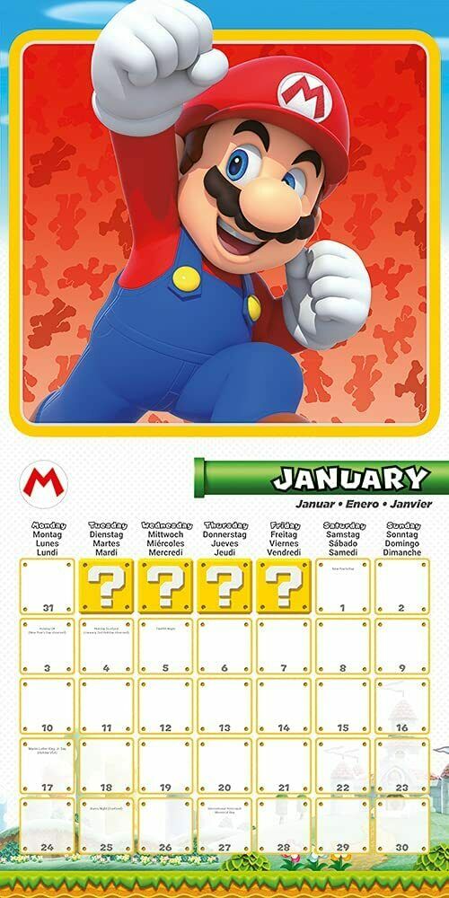 Super Mario Wandkalender / Kalender für Kinder 2022