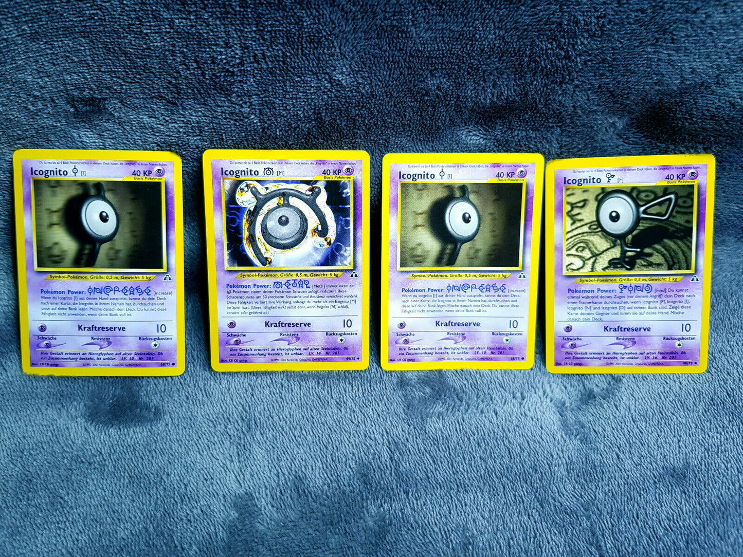 4 Pokemon Karten | Icognito 48/75 & 49/75 & 2 x 68/75 | deutsch