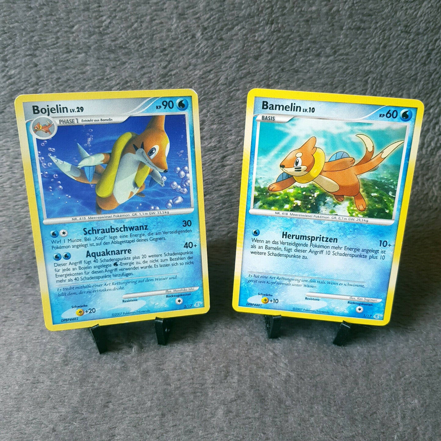 Pokemon Full Set - Bamelin 1/12 & Bojelin 2/12 - Manaphy Deck 2007 - NEAR MINT