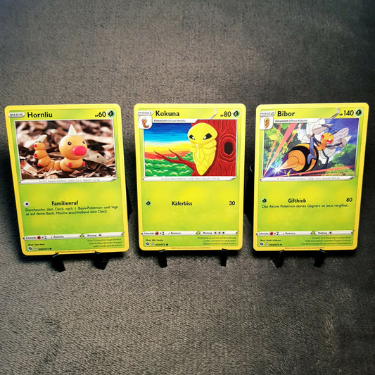 Pokemon Karten | Hornliu 2/73 & Kokuna 3/73 & Bibor 4/73 mint PSA | deutsch
