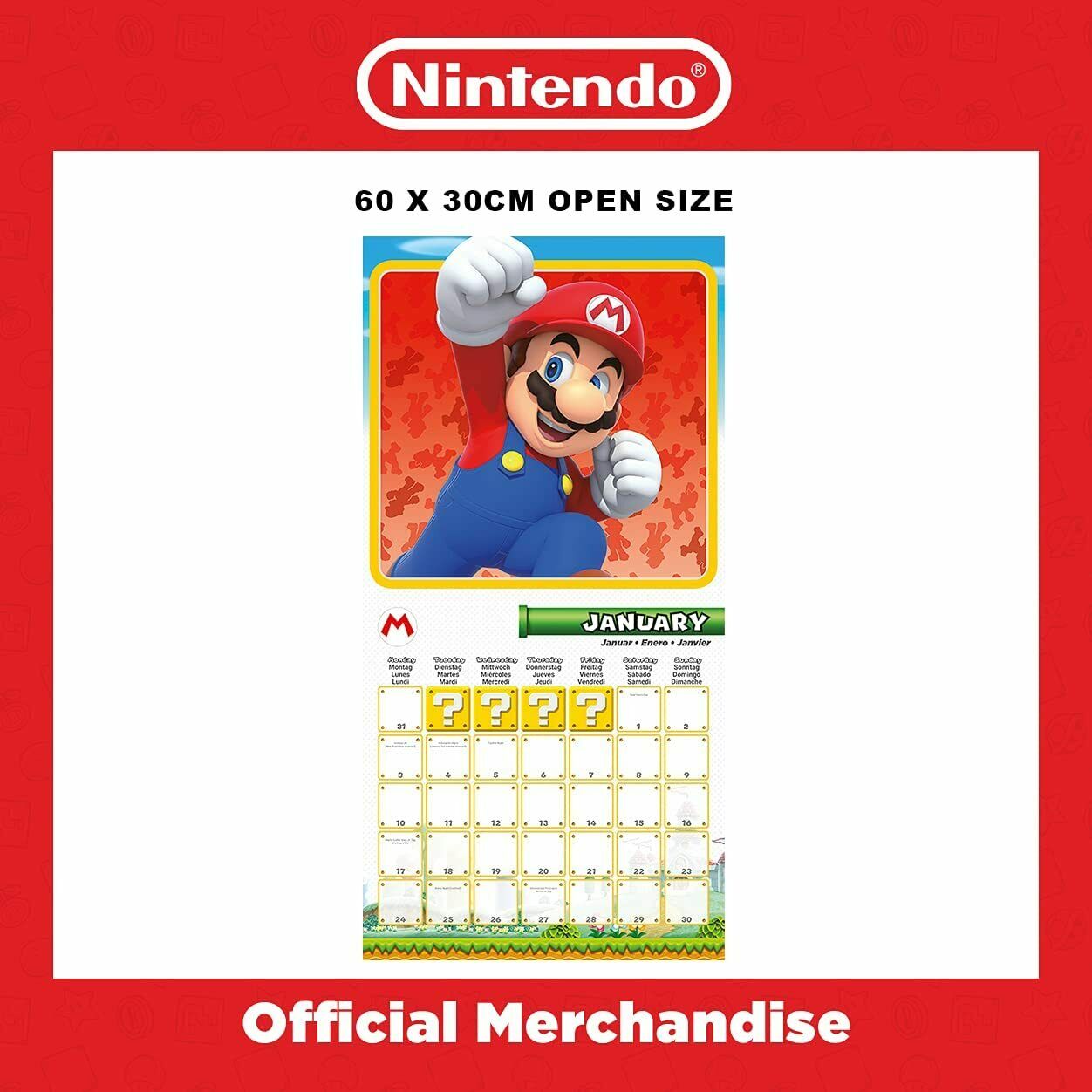Super Mario Wandkalender / Kalender für Kinder 2022