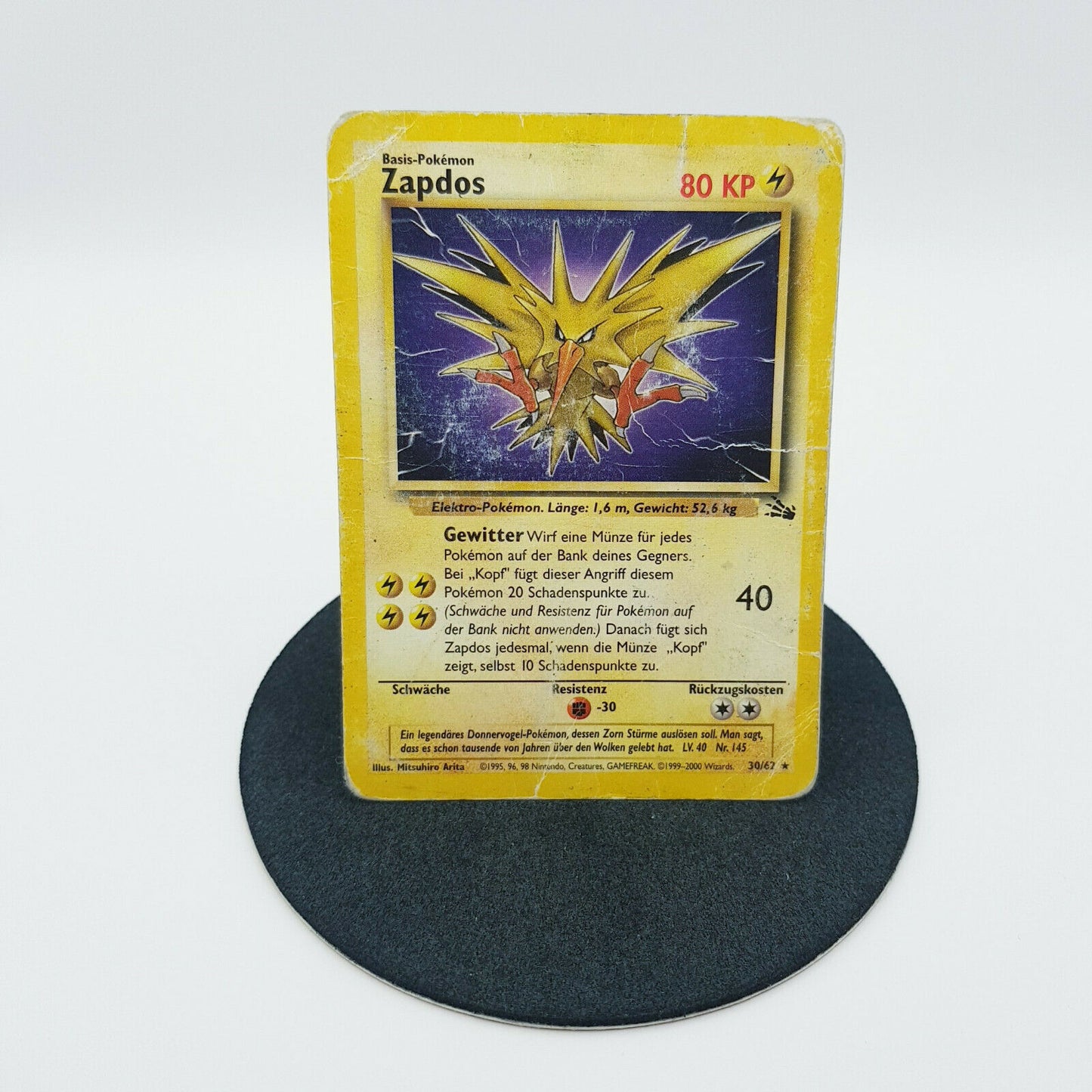Pokemon Karte - Zapdos 30/62 rare Fossil Set 2000 deutsch