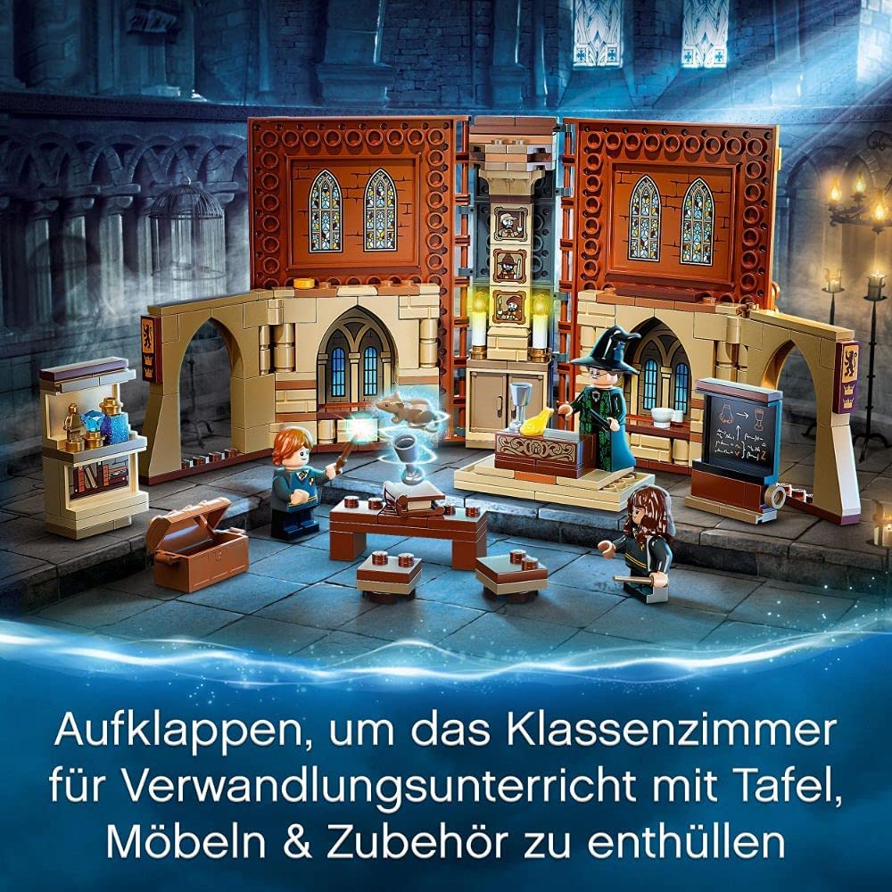 LEGO 76382 Harry Potter Hogwarts Moment: Verwandlungsunterricht Set, Spielzeugkoffer mit Minifiguren, Sammlerstück