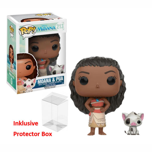 FUNKO POP Disney Moana #213 Moana & Pua Vinyl Figur NEU sealed Protector Box
