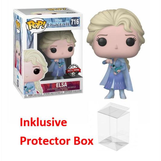 FUNKO POP Disney Frozen II #716 Elsa Vinyl Figur Special Edition Protector Box